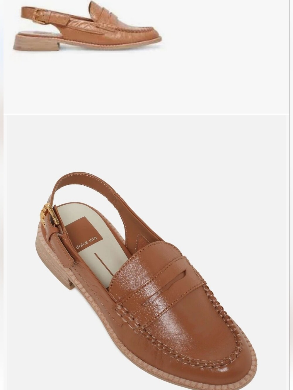 Dolce Vita Tan Leather Slingback Loafers